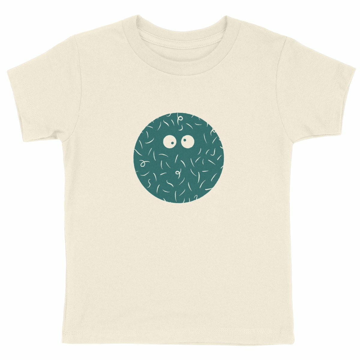 T-shirt enfant Georges à plat, coloris naturel, illustration Les Claudies