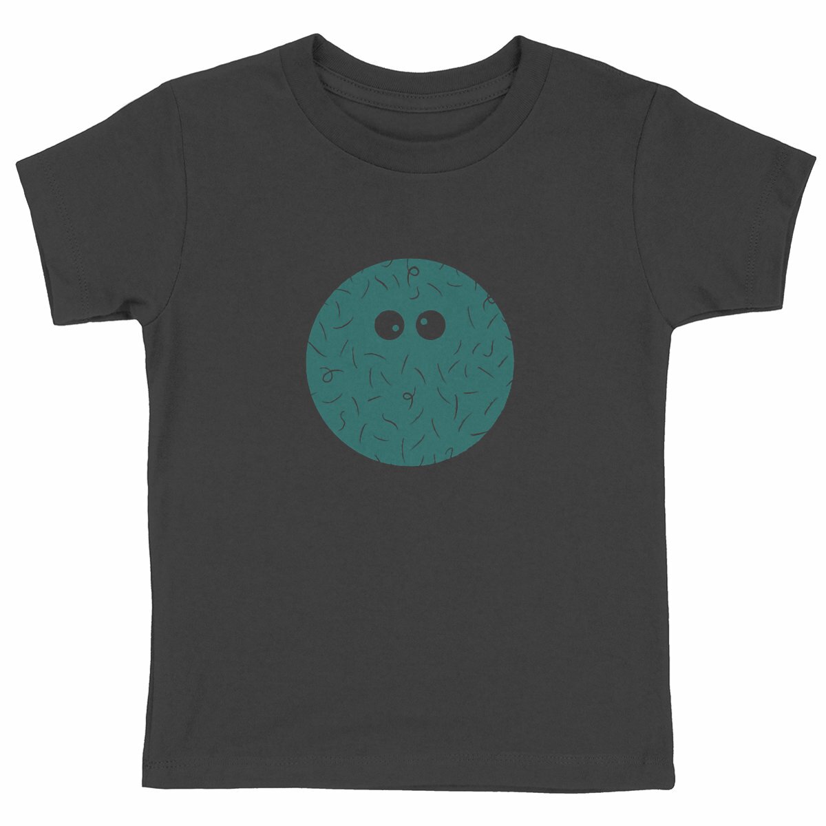 T-shirt enfant Georges à plat, coloris noir, illustration Les Claudies